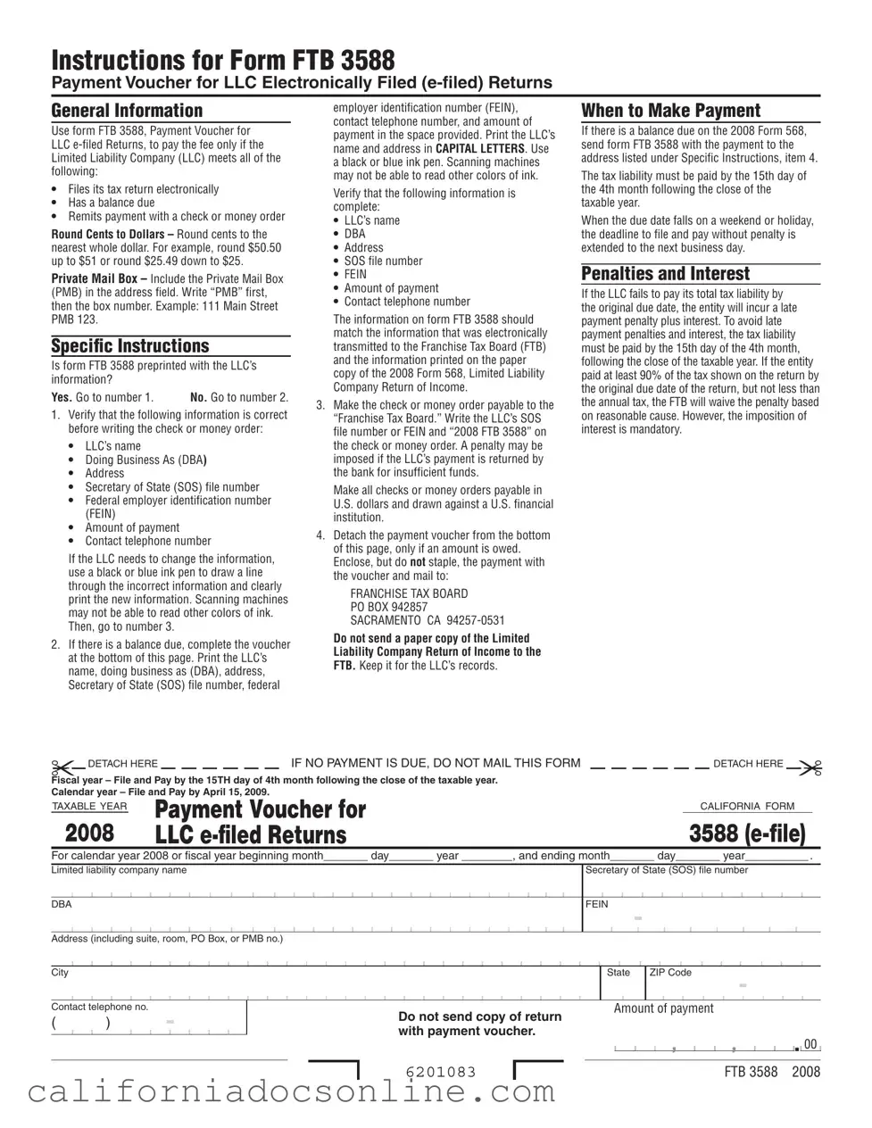 Fill Your California 3588 Form