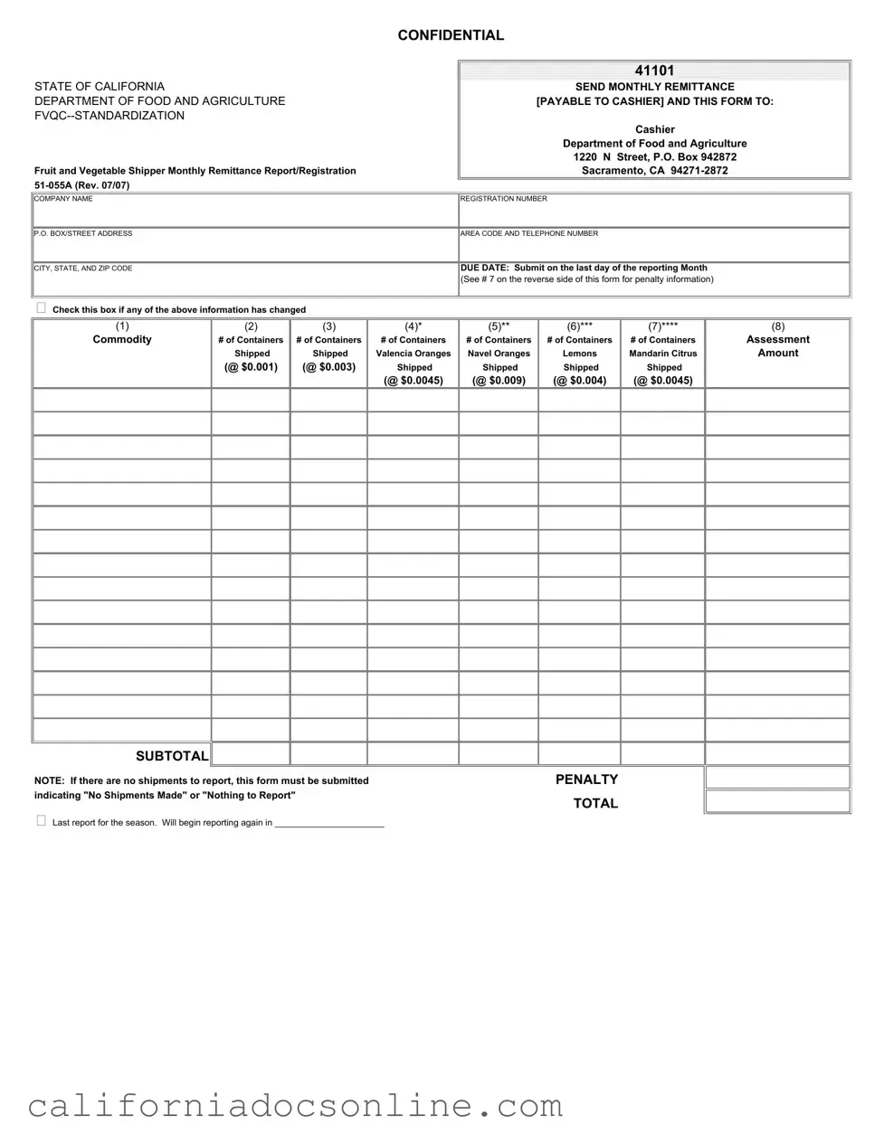 Fill Your California 51 055A Form