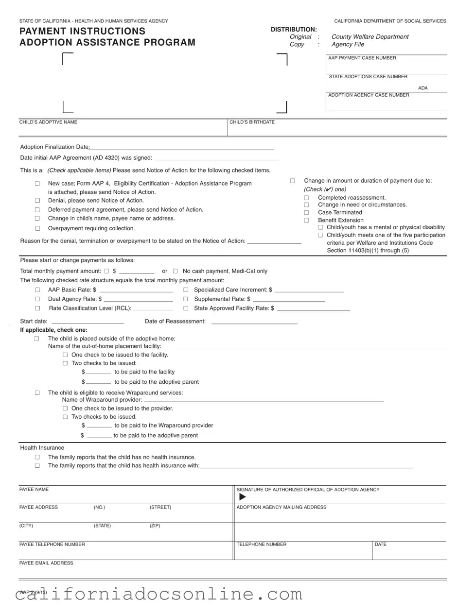 Fill Your California Aap 2 Form