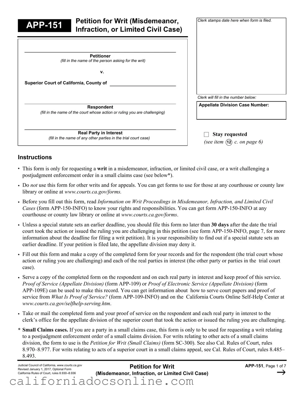 Fill Your California App 151 Form