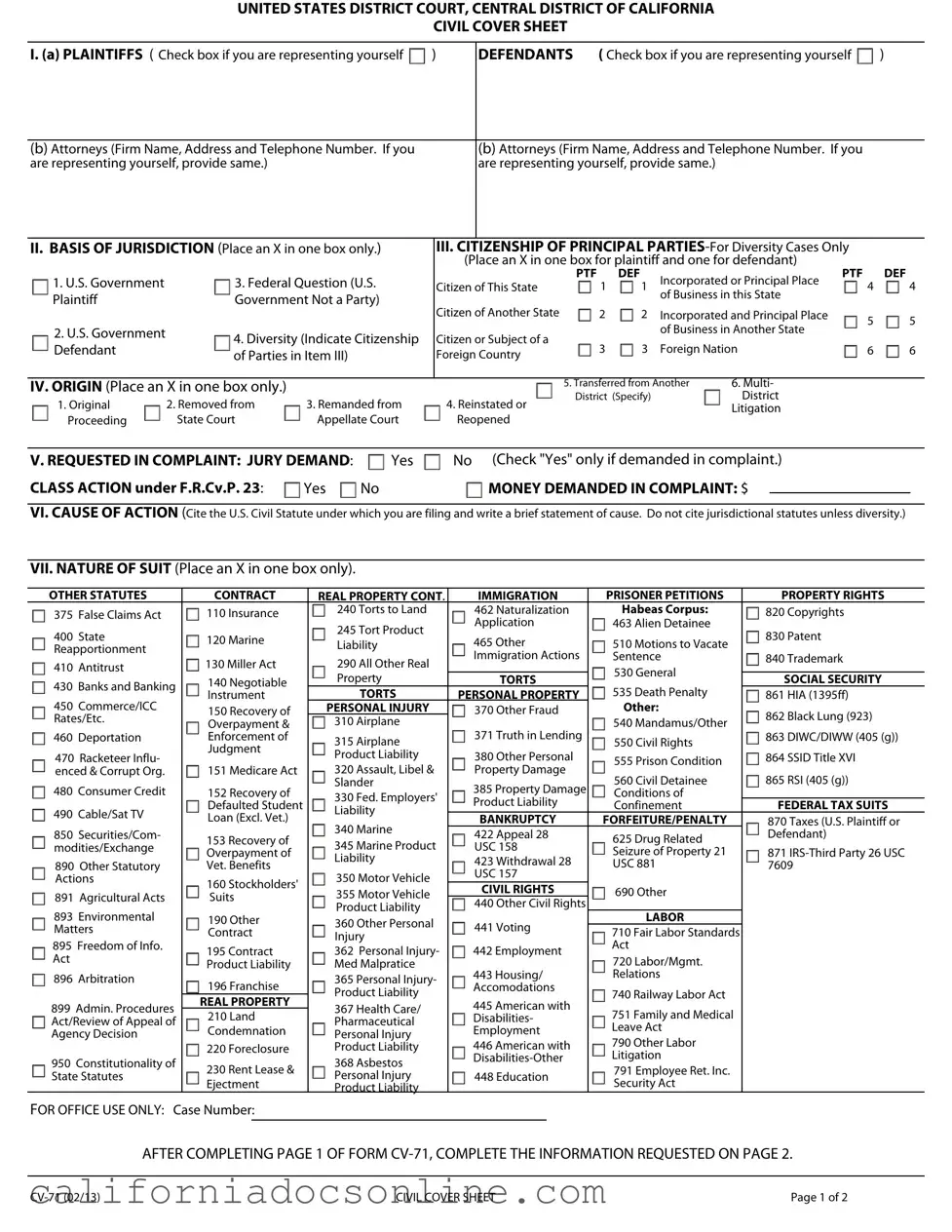Fill Your California Cv 71 Form