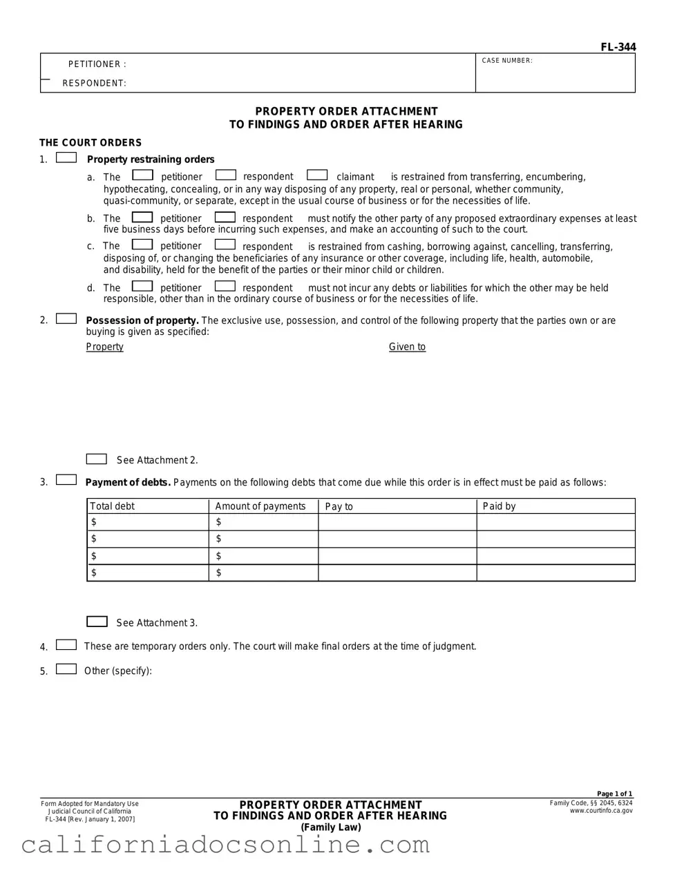 Fill Your California Fl 344 Form