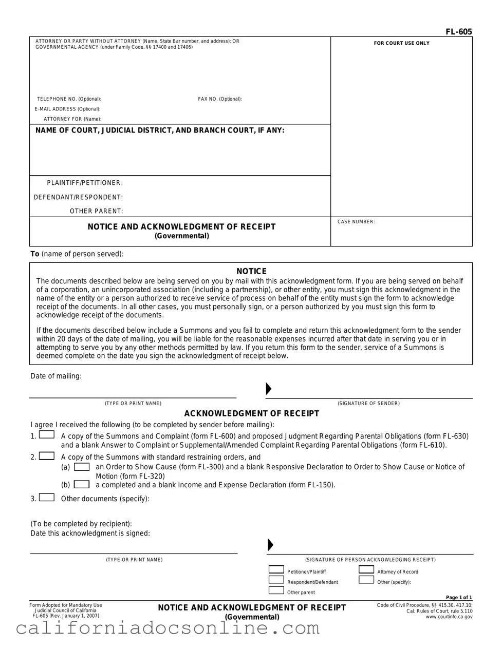 Fill Your California Fl 605 Form