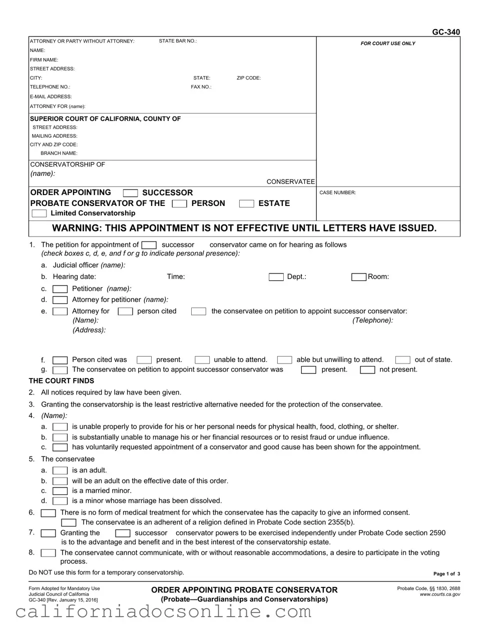 Fill Your California Gc 340 Form