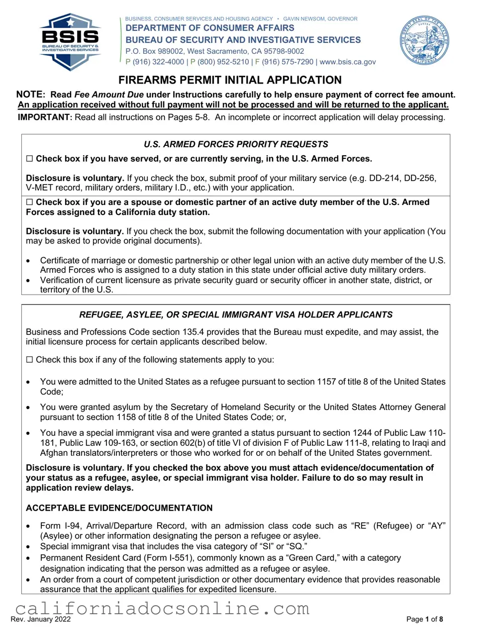 Fill Your California Gun Permit Application Form