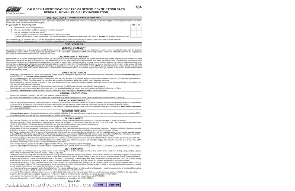 Fill Your California Id Card Form