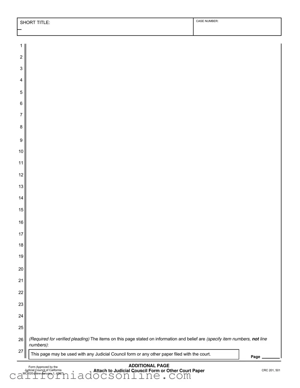 Fill Your California Judicial Council Form