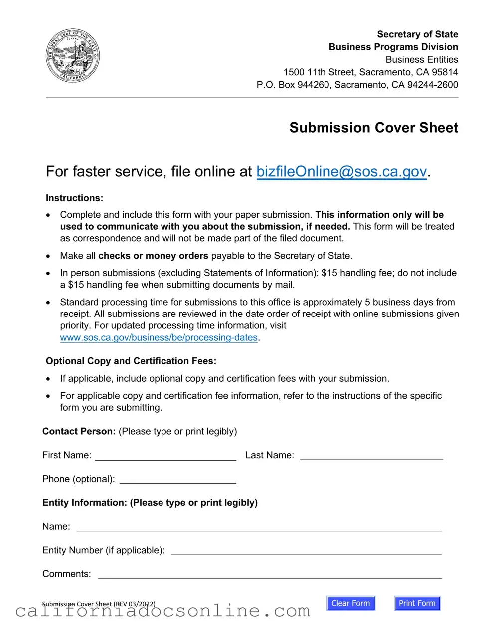 Fill Your California Llc 1 Form