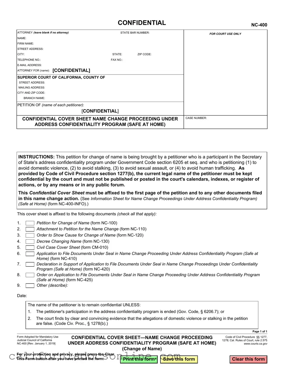 Fill Your California Nc 400 Form