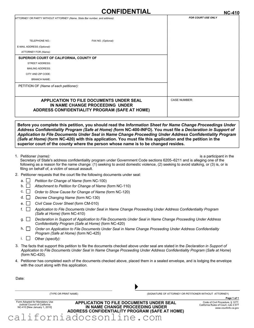 Fill Your California Nc 410 Form