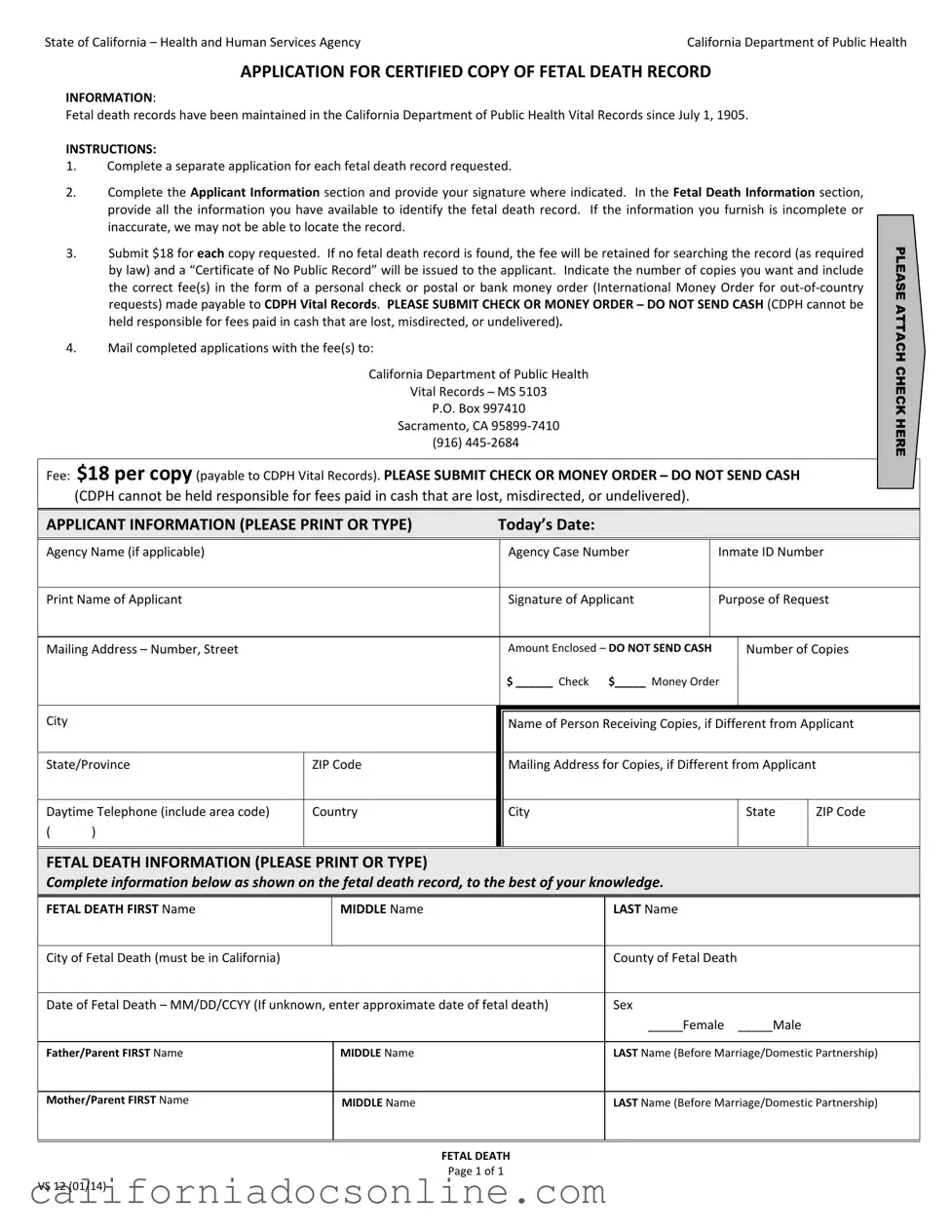 Fill Your California Vs 12 Form