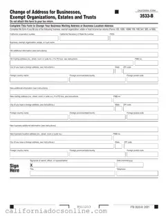 Fill Your California 3533 B Form