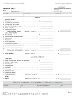 Fill Your California Balance Sheet Form