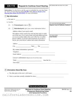 Fill Your California Ch 115 Form