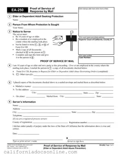 Fill Your California Ea 250 Form