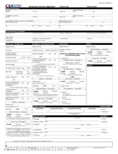 Fill Your California Earthquake Authority Form