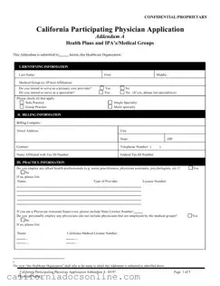 Fill Your California Participating Physician Form