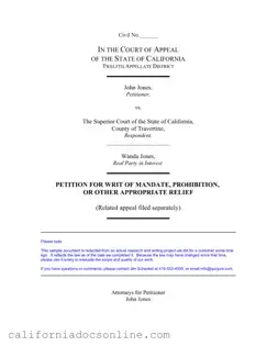 Fill Your California Petition Mandate Form