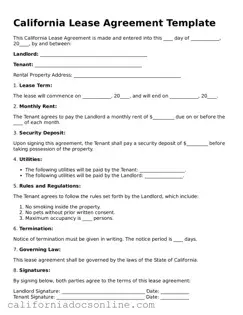 Official California Lease Agreement Document