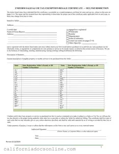 Fill Your California Sales Tax Certificate Form