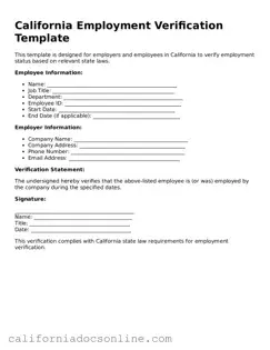 Official California Employment Verification Document