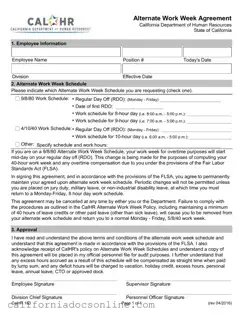 Fill Your California Work Week Agreement Form