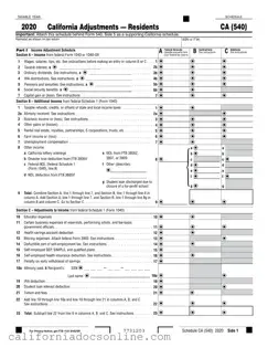 Fill Your Schedule California 540 Form